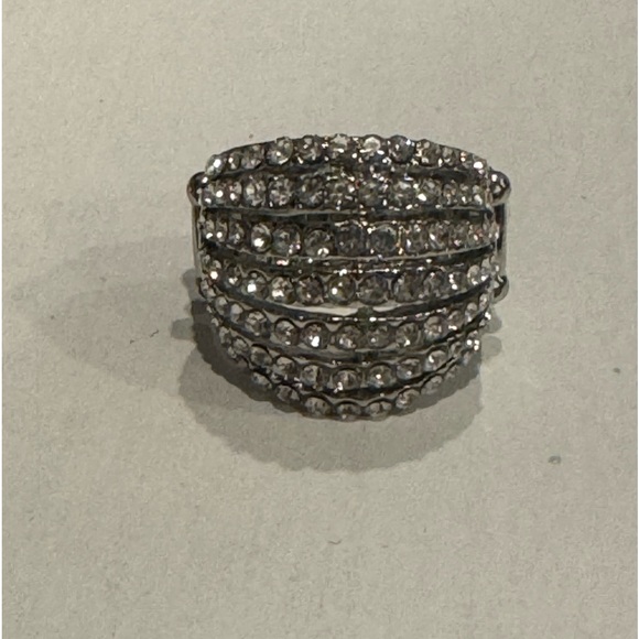 Elegant CZ Statement Ring - One Size Stretch Back - Picture 3 of 4